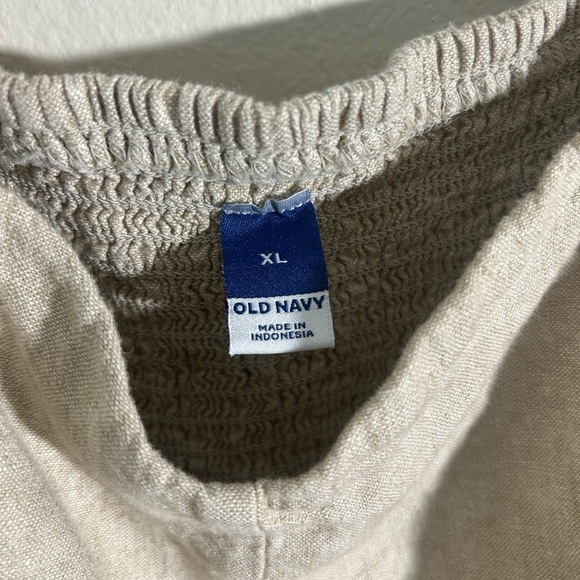 Old Navy Linen Blend Cream Sleeveless Dress - Picture 2 of 6